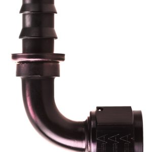 Aeroquip Hose End Fitting, -10 AN Hose, 90 Degree Elbow, Anodized, Black, Aluminum – FBL1534