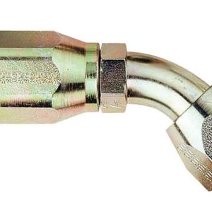 Aeroquip Hose End Fitting- Power Steering, -12 AN Hose, 11/16 Inch-12 Female Threads, 45 Degree Elbow, Steel, Single – FBM1339