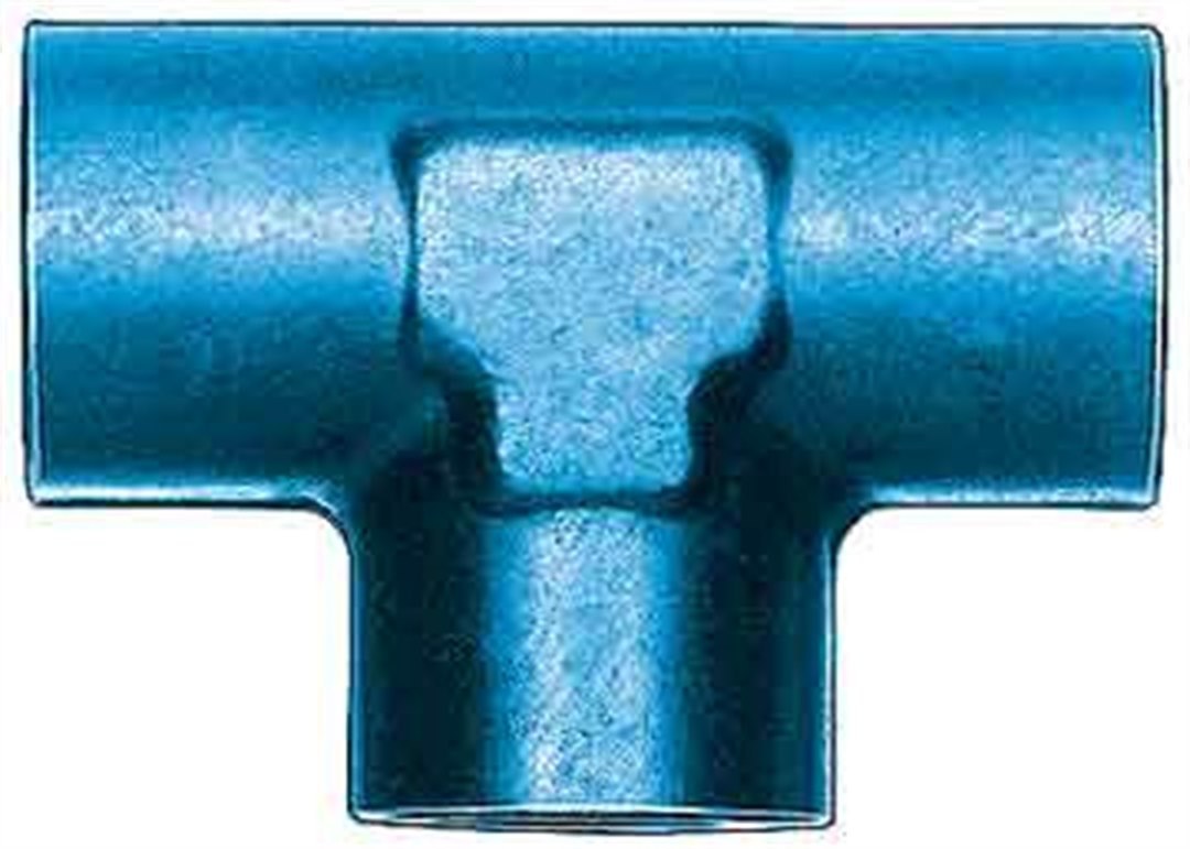 Aeroquip Coupler Fitting, 3/8 Inch Pipe Thread, Tee, Aluminum, Blue – FBM2152