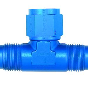 Aeroquip Coupler Fitting, -4 AN, Tee, Aluminum, Blue – FBM2281