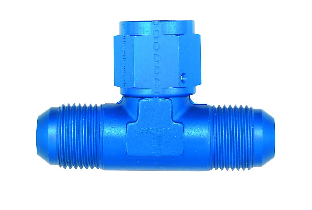 Aeroquip Coupler Fitting, -4 AN, Tee, Aluminum, Blue – FBM2281