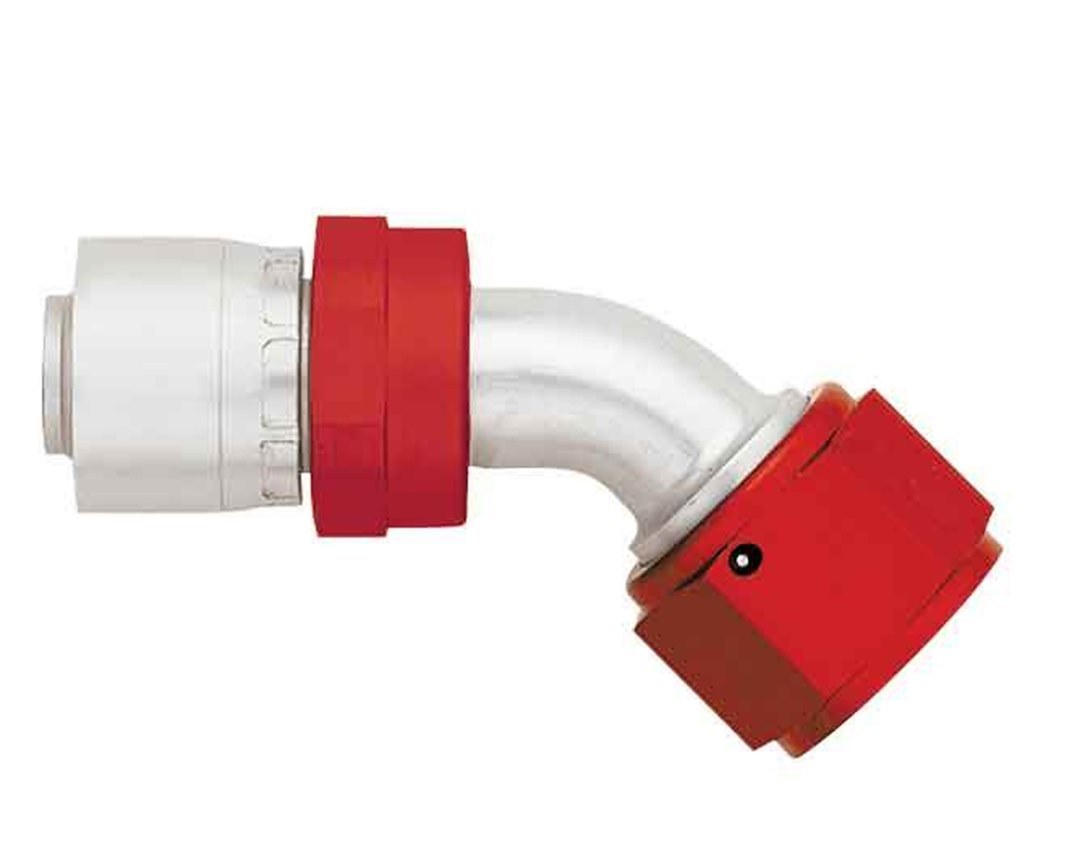 Aeroquip Hose End Fitting, -8 AN Hose, 45 Degree, Aluminum, Single – FBM4223