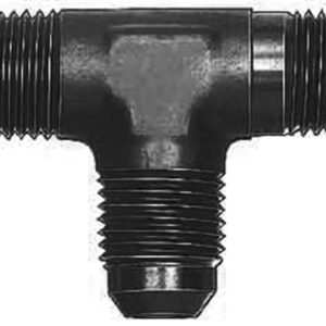 Aeroquip Adapter Fitting, Tee on Branch -4 AN Male to 1/8 Inch Pipe Thread, Anodized, Black, Aluminum – FBM5714