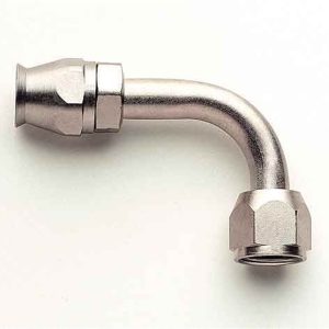 Aeroquip Air Conditioner Hose End Fitting, -6 AN Female O-Ring Pilot, 90 Degree, Nickel Plated, Steel – FCE1732