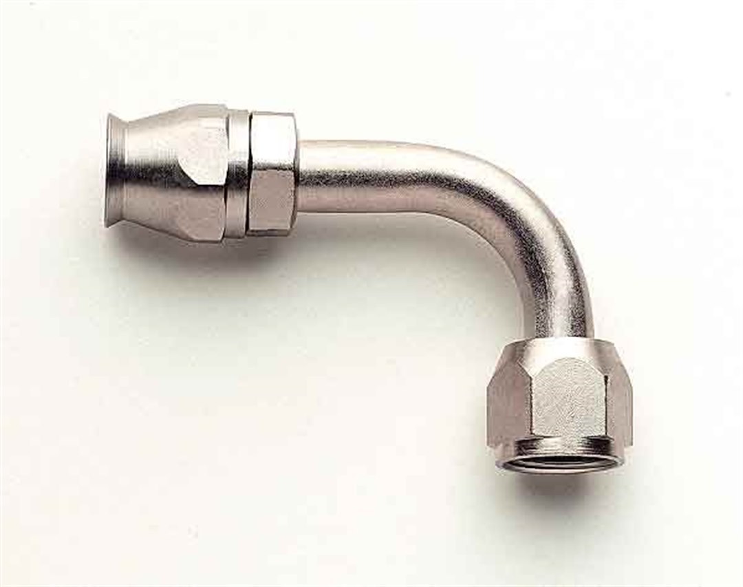 Aeroquip Air Conditioner Hose End Fitting, -6 AN Female O-Ring Pilot, 90 Degree, Nickel Plated, Steel – FCE1732