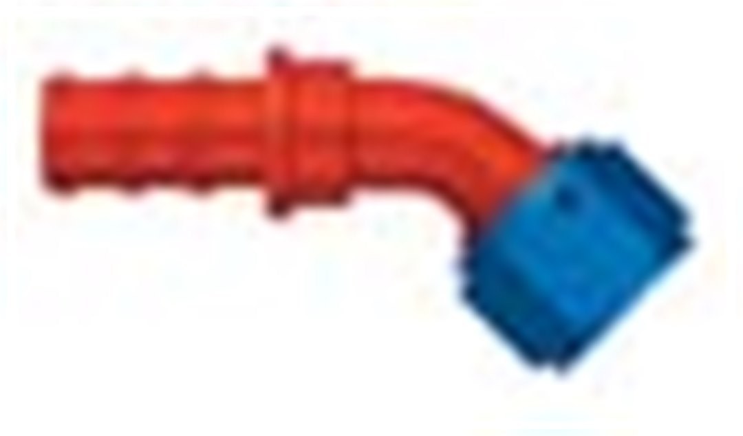 Aeroquip Hose End Fitting, -8 AN Hose, 45 Degree Elbow, Aluminum, Single – FCM1523