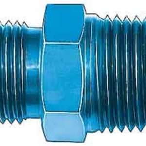 Aeroquip Adapter Fitting, -10 AN Male to 1/2 Inch Pipe Thread, Anodized, Blue, Aluminum – FCM2009