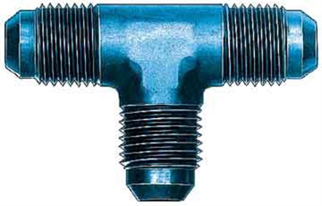 Aeroquip Coupler Fitting, -6 AN Male, Union Tee, Aluminum, Blue, Single – FCM2062