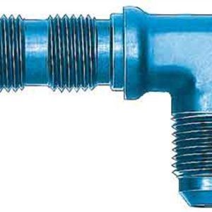 Aeroquip Coupler Fitting, -8 AN Male, 90 Degree Elbow Bulkhead Union, Aluminum, Blue, Single – FCM2083