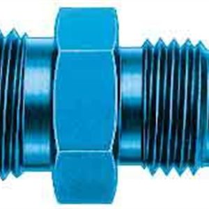 Aeroquip Adapter Fitting, -6 AN Male to 5/8 Inch – 18 Inch, Anodized, Blue, Aluminum – FCM2108
