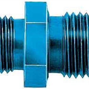 Aeroquip Adapter Fitting, -6 AN Male to 1/2 Inch – 20, Anodized, Blue, Aluminum – FCM2111