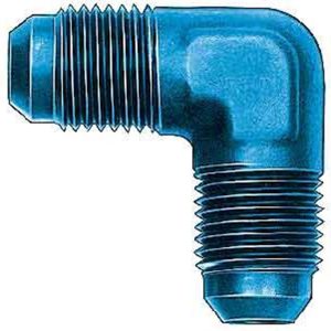 Aeroquip Coupler Fitting, -6 AN Male, 90 Degree Elbow Union, Aluminum, Blue, Single – FCM2120