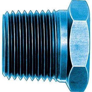 Aeroquip Adapter Fitting, 1/2 Inch Male X 3/8 Inch Female, Anodized, Blue, Aluminum – FCM2139