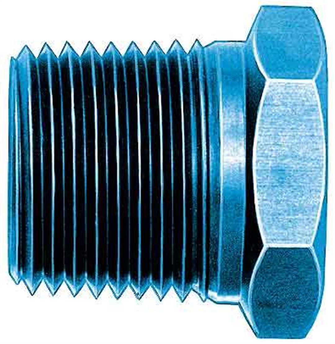 Aeroquip Adapter Fitting, 1/2 Inch Male X 3/8 Inch Female, Anodized, Blue, Aluminum – FCM2139