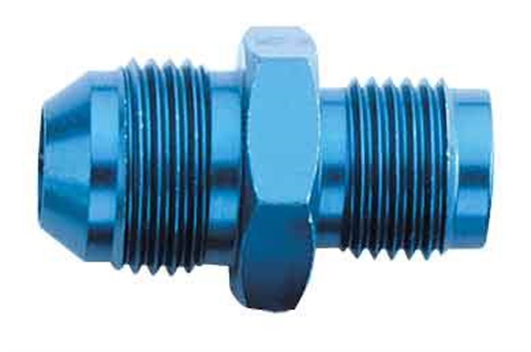 Aeroquip Adapter Fitting, -8 AN Male to 16 Millimeter X 1.5, Anodized, Blue, Aluminum – FCM2243