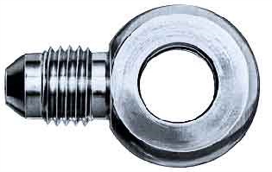 Aeroquip Banjo Fitting, -3 AN Male Flare, 3/8 Inch Bolt Hole, Steel – FCM2949