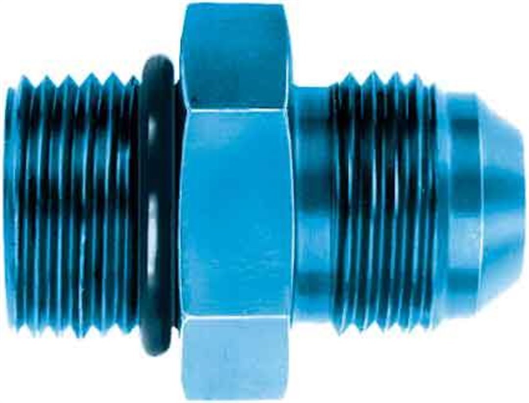 Aeroquip Adapter Fitting, -10 AN Male to -12 AN Male, Nickel Plated, Blue, Aluminum – FCM2954