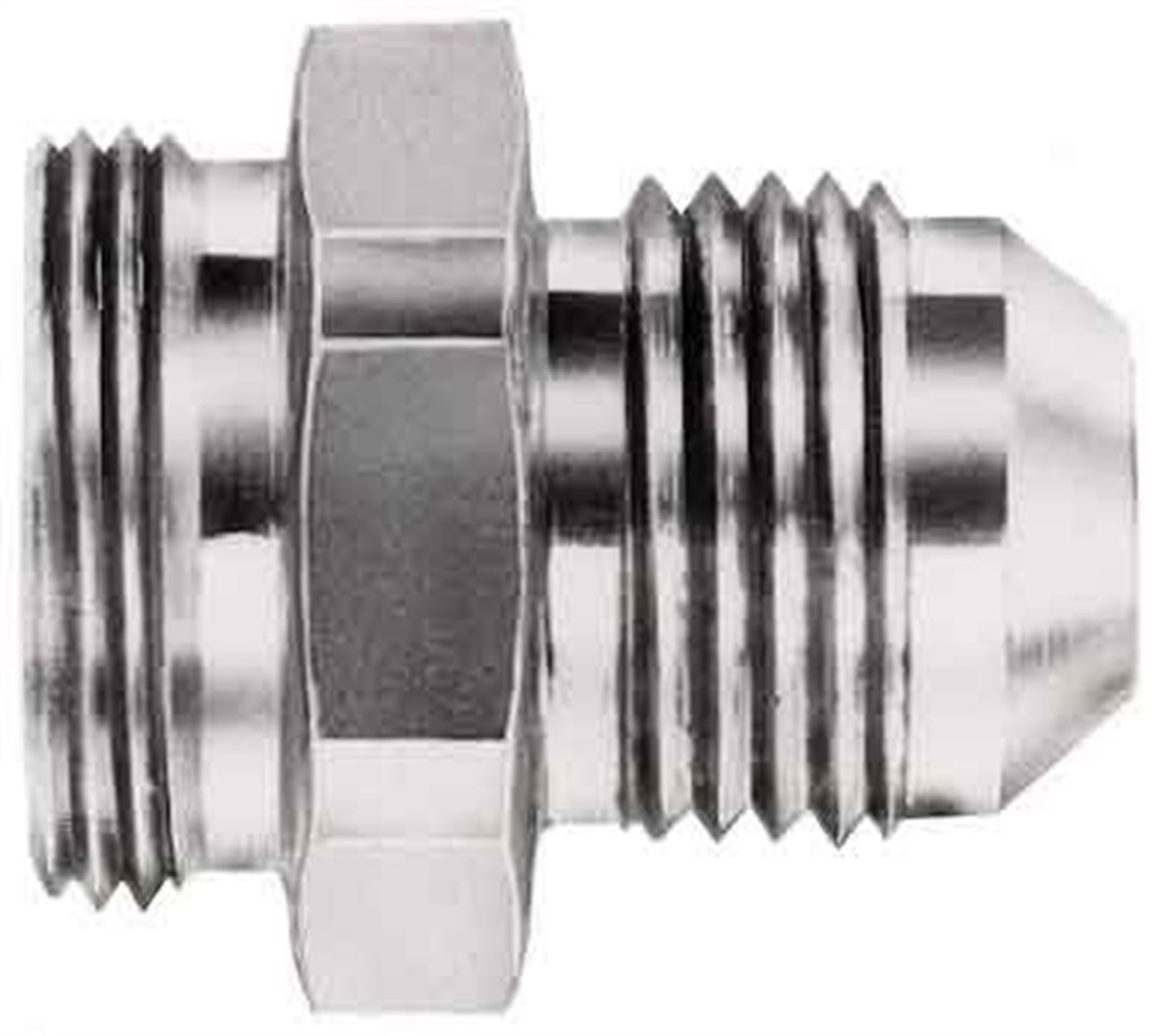 Aeroquip Carburetor Fuel Inlet Fitting, Aluminum Adapter, For Use with Holley Dual Feed 750/ Dominator 1350 Series/ Quadrajet Carburetors – FCM2961