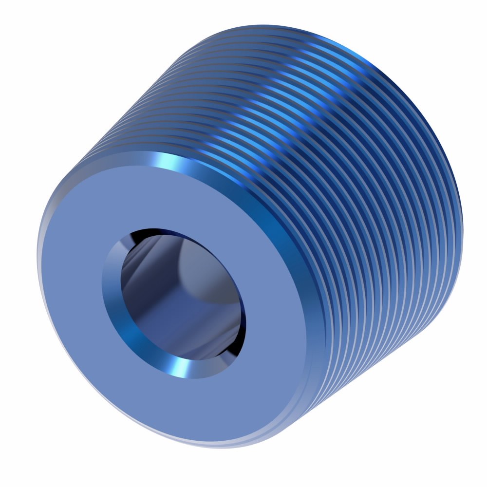 Aeroquip Pipe Plug Fitting, Allen Head, 1/2 Inch Thread, Anodized, Blue, Single – FCM3749
