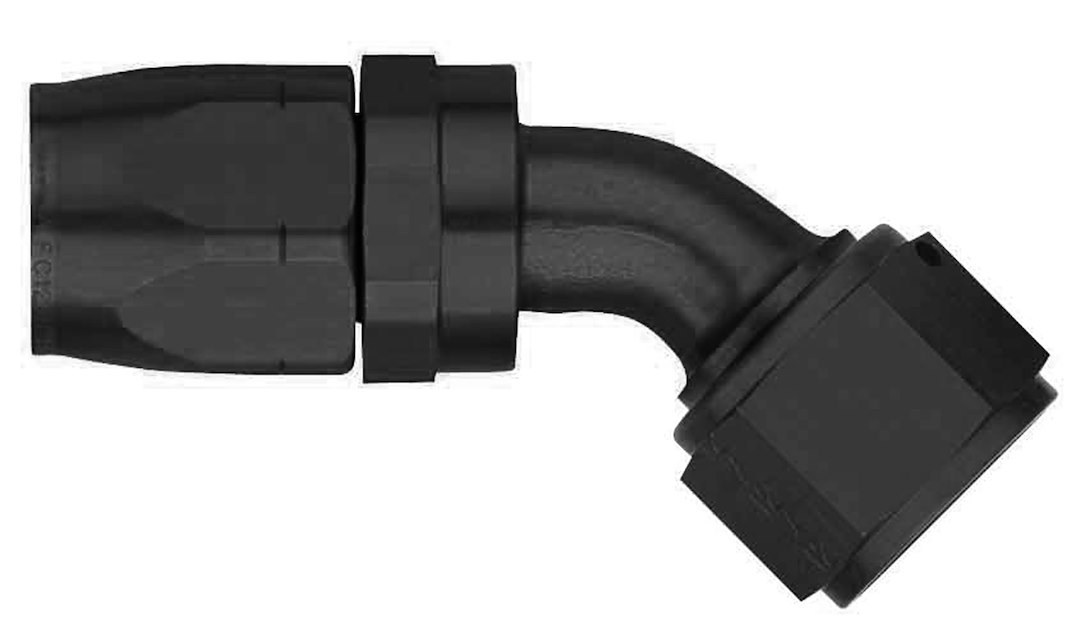 Aeroquip Hose End Fitting, -12 AN Hose, 45 Degree Elbow, Anodized, Red/Blue, Aluminum – FCM4025