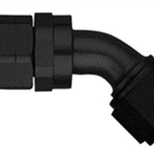 Aeroquip Hose End Fitting, -6 AN Hose, 45 Degree Elbow, Anodized, Black, Aluminum – FCM4422