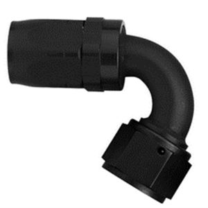 Aeroquip Hose End Fitting, -6 AN Hose, 120 Degree Elbow, Anodized, Black, Aluminum – FCM4442