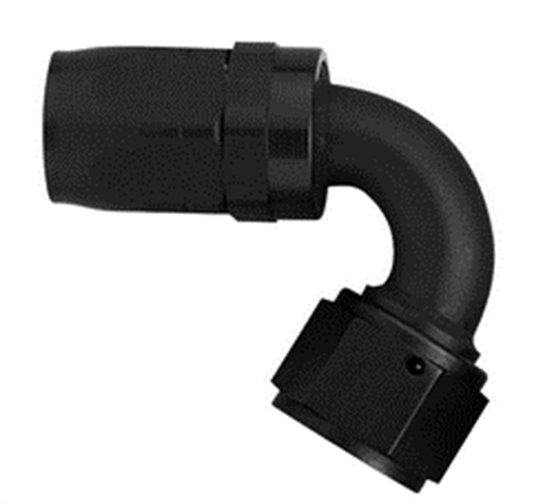 Aeroquip Hose End Fitting, -12 AN Hose, 120 Degree Elbow, Anodized, Black, Aluminum – FCM4445