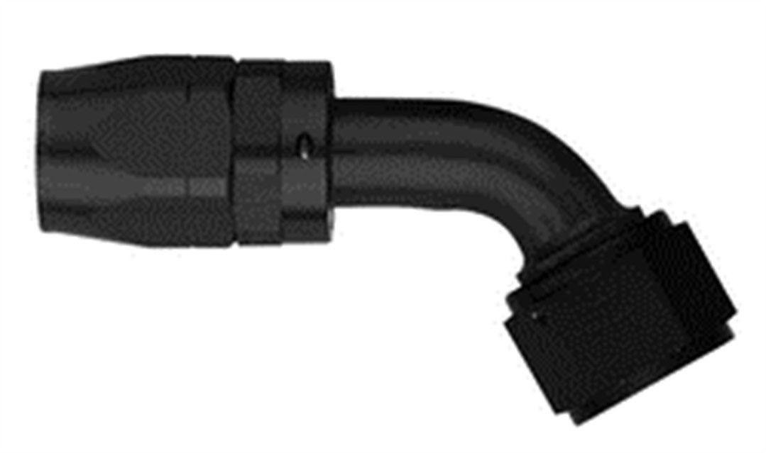 Aeroquip Hose End Fitting, -6 AN Hose, 60 Degree Elbow, Anodized, Black, Aluminum – FCM4482