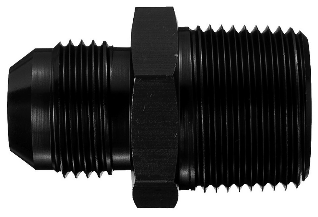 Aeroquip Adapter Fitting, -3 AN Male to 1/8 Inch Pipe Thread, Anodized, Black, Aluminum – FCM5000