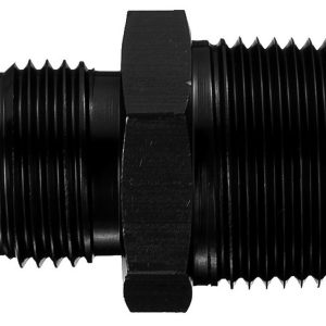 Aeroquip Adapter Fitting, -4 AN Male to 1/4 Inch Pipe Thread, Anodized, Black, Aluminum – FCM5002
