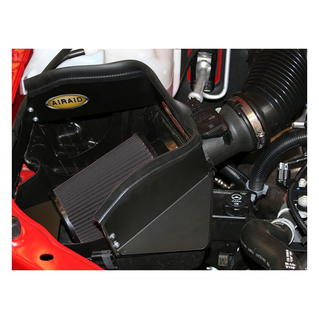 AIRAID Cold Air Intake, Black Plastic Tube, Black Synthamax Dry Filter, With Heat Shield – 202-142