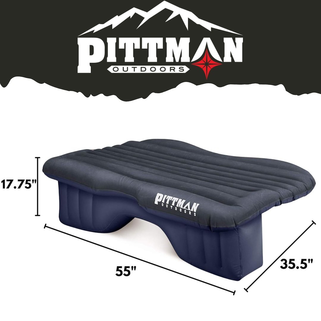 Airbedz Rear Seat Air Mattress, 55 Inch Length X 35-1/2 Inch Width X 17-1/2 Inch Height Inflated, With DC Portable Air Pump – PPI-BLK_PV_CARMAT
