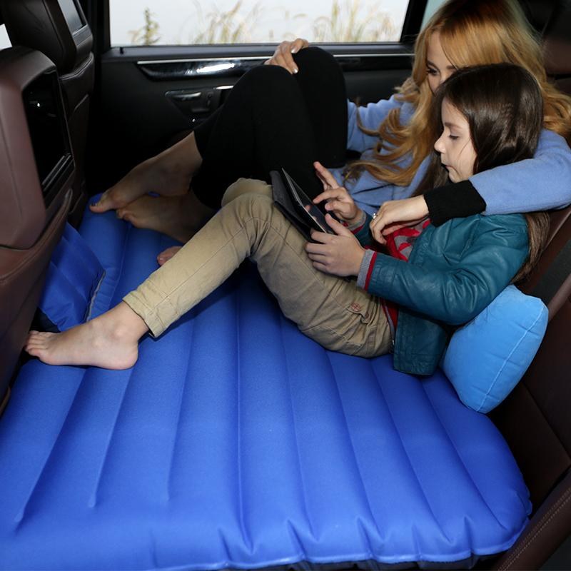 Airbedz Rear Seat Air Mattress, With DC Portable Pump, PVC, Blue, With Carry Bag/ Patch Kit with Glue – PPI-BLU_TRKMAT