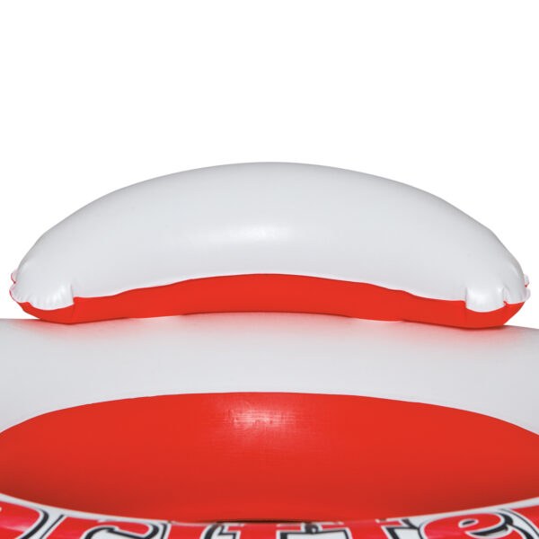 Airbedz Float Tube, River Drifter, One Person, Mesh Bottom with Built-IN Backrest, White and Red – PPI-RD1