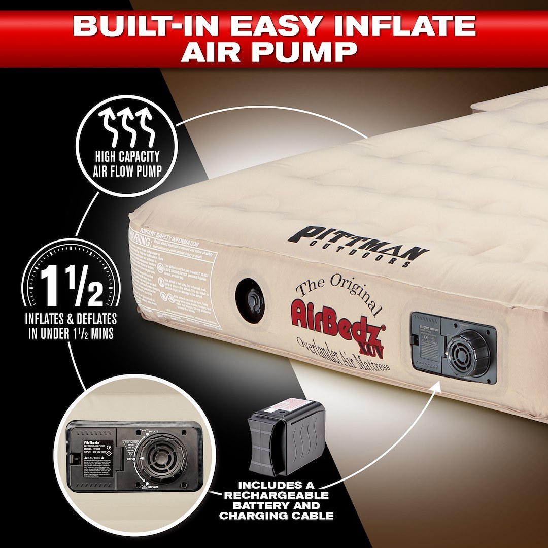 Airbedz Rear Seat Air Mattress, 66 Inch Length X 52 Inch Width X 10 Inch Height Inflated – PPI-TAN_XUV