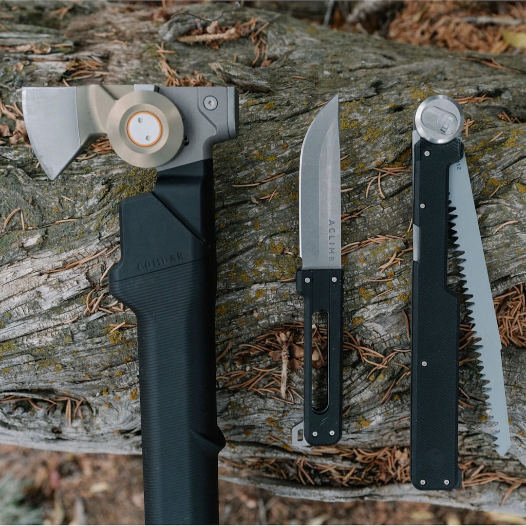 ACLIM8 Camping Multi Tool, Combar™ Foldaxe Pro, Use as Hatchet and Hammer, 15-3/4 Inch Length, Stainless Steel Hatchet and Hammer – FG-024