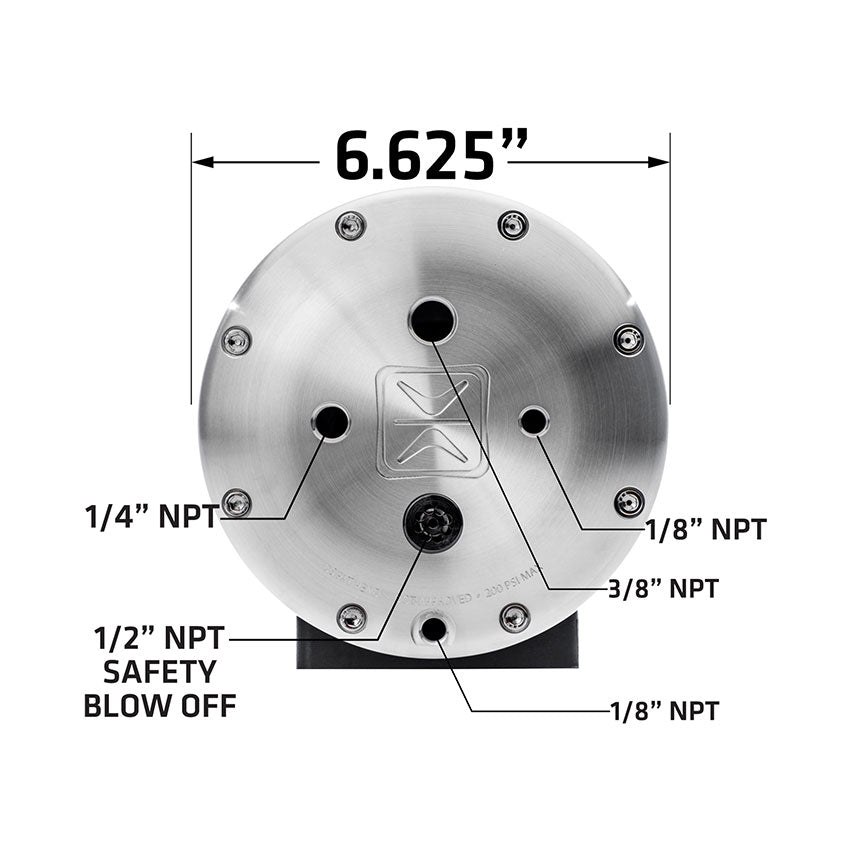 Accuair Air Tank, Endo-Tank™, 3 Gallon Capacity, Without Handle, Raw Finish, Aluminum, DOT Rated, 200 Maximum PSI – AA-3709