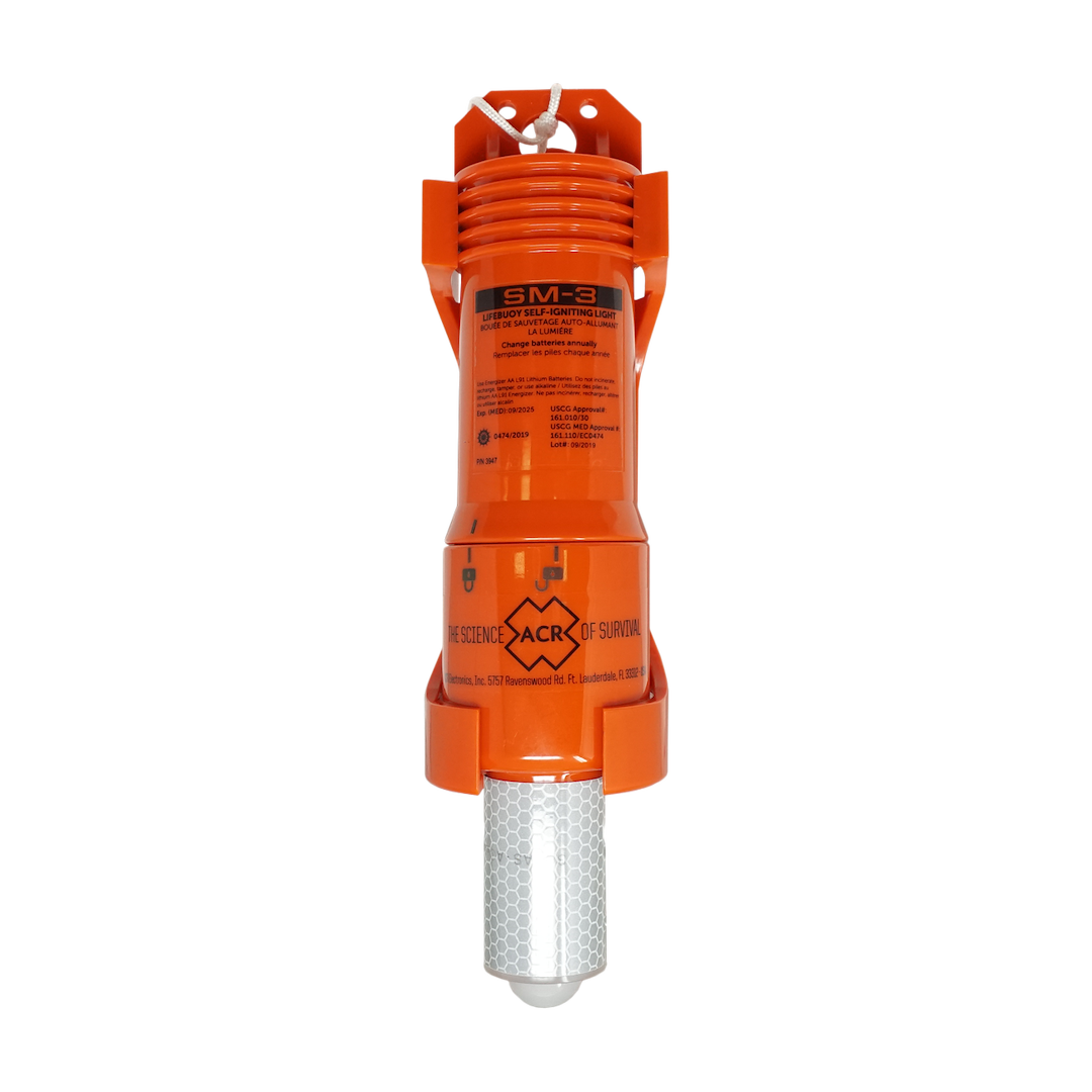 Acr Electron Man Overboard Locator, SM-3, Manual Activation, Facilitates Rescue by Automatically Activating Strobe When IN the Water – 3947