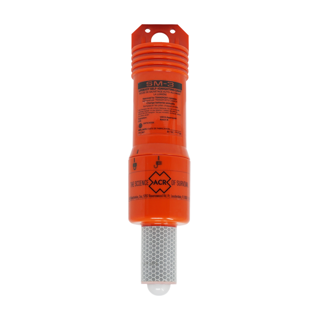 Acr Electron Man Overboard Locator, SM-3, Manual Activation, Facilitates Rescue by Automatically Activating Strobe When IN the Water – 3947