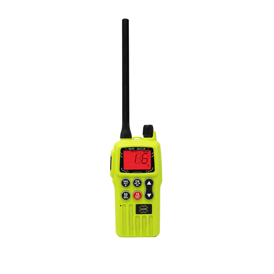 Acr Electron VHF Radio, SR303, Handheld, United States/ Canadian/ International Channels, 2.5 Watt, Without GPS Capability – 4587