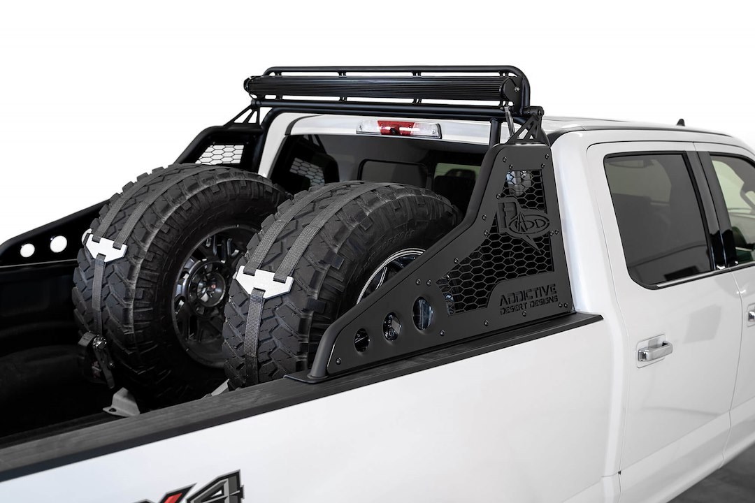 A.desert Des Truck Bed Bar, Race Series Chase Rack, Tubular Bar Style, Mounts Forward Facing 50 Inch Light Bar, Powder Coated – C160011100103