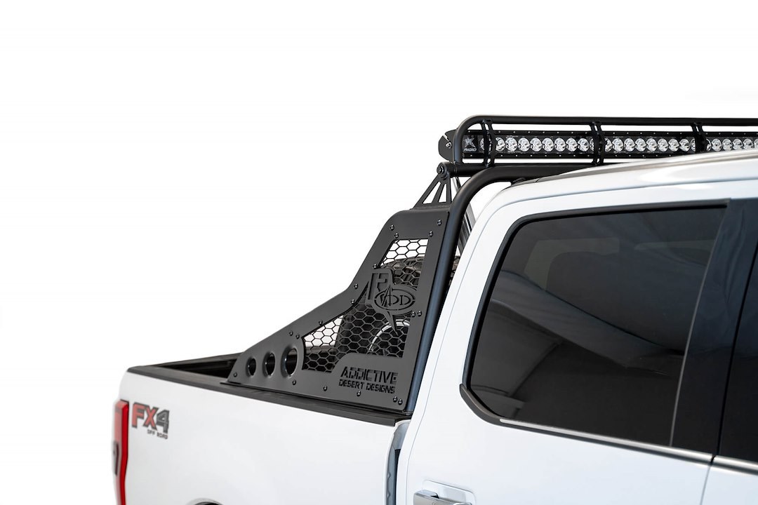 A.desert Des Truck Bed Bar, Race Series Chase Rack, Tubular Bar Style, Mounts Forward Facing 50 Inch Light Bar, Powder Coated – C160011100103