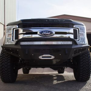 A.desert Des Bumper, Honeybadger, One Piece Design, Direct-Fit, Mounting Hardware Included, With Short Bull Bar, With Winch Mount – F167382840103