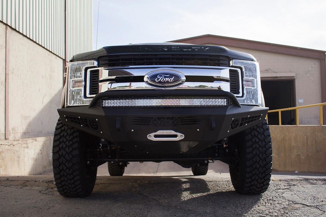 A.desert Des Bumper, Honeybadger, One Piece Design, Direct-Fit, Mounting Hardware Included, With Short Bull Bar, With Winch Mount – F167382840103