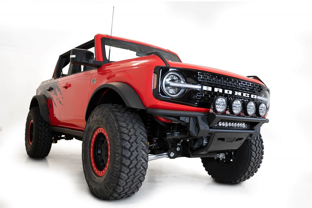 A.desert Des Bull Bar, Pro Series, Bolt-On, Use with F238100010103, Adds Four 6 Inch Round Lights, Hammer Black Powder Coated – L2357000201NA