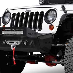 A.desert Des Bumper End, Stealth Fighter, Powder Coated, Hammer Black with Satin Black Panel, Steel, Without Storage, With Add Logo – F95128NA01NA