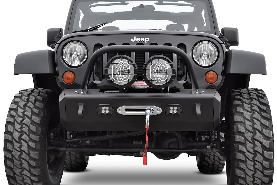 A.desert Des Bumper End, Stealth Fighter, Powder Coated, Hammer Black with Satin Black Panel, Steel, Without Storage, With Add Logo – F95128NA01NA