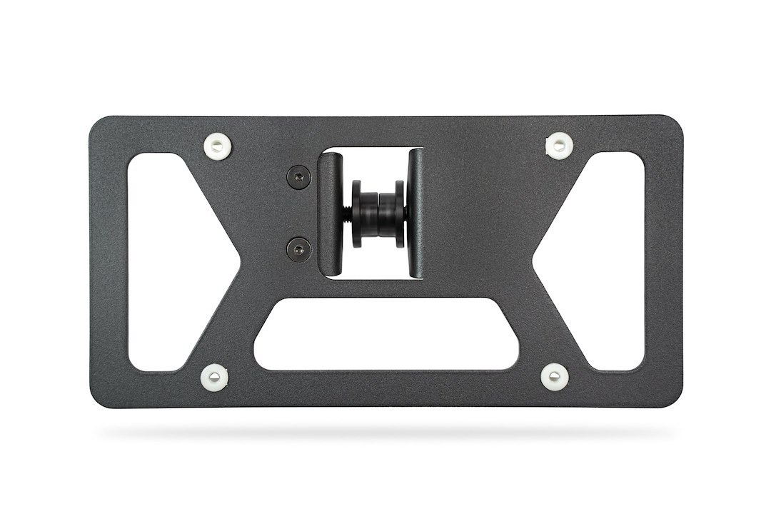 A.desert Des License Plate Bracket, Mounts to D-Ring Mounts with 1 Inch Hole, Adjustable, Rremovable, Powder Coated, Black, Steel – AC9905201NA