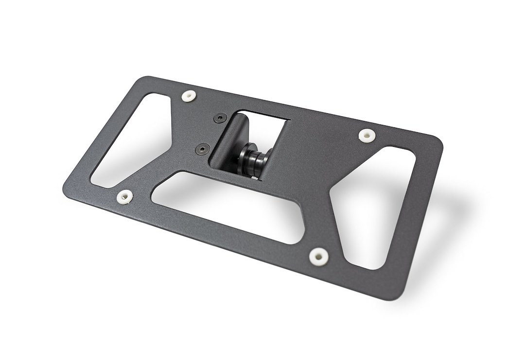 A.desert Des License Plate Bracket, Mounts to D-Ring Mounts with 1 Inch Hole, Adjustable, Rremovable, Powder Coated, Black, Steel – AC9905201NA