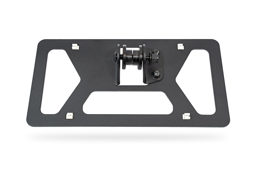 A.desert Des License Plate Bracket, Mounts to D-Ring Mounts with 1 Inch Hole, Adjustable, Rremovable, Powder Coated, Black, Steel – AC9905201NA
